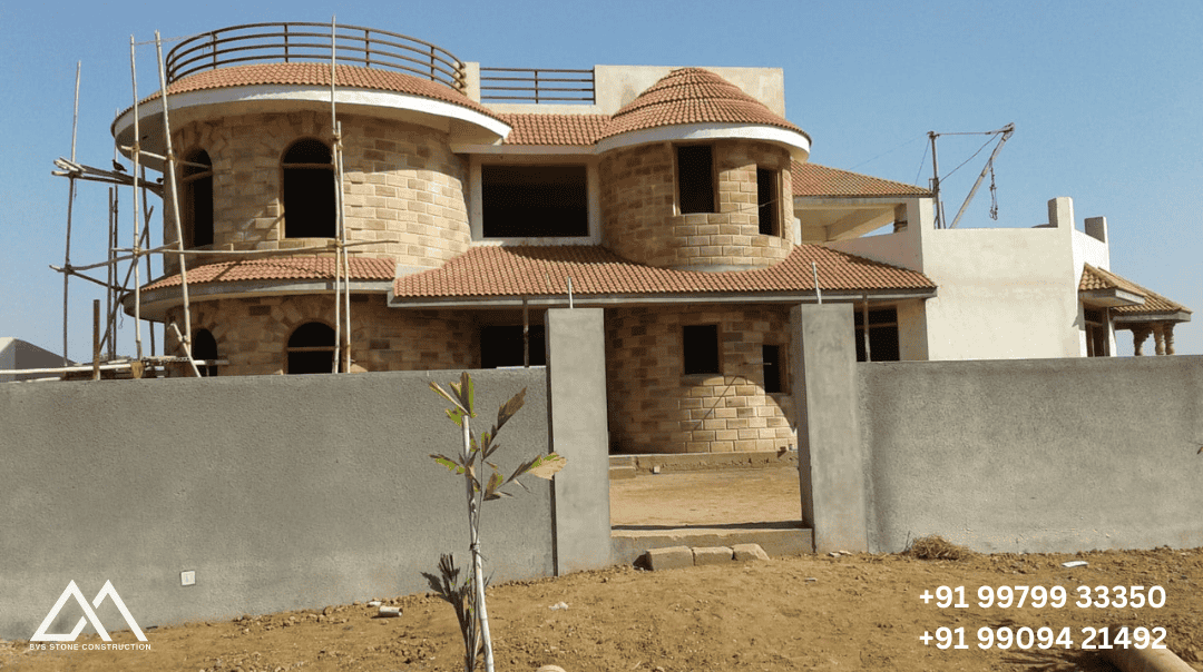 Natural stone bungalow construction in Ahmedabad &ndash; project 15