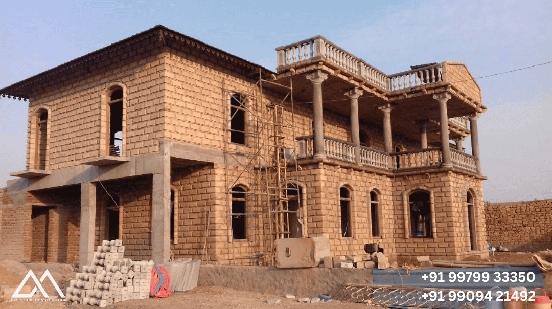 Natural stone bungalow construction in Ahmedabad &ndash; project 7