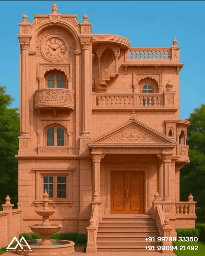Natural stone bungalow construction in Ahmedabad &ndash; project 4