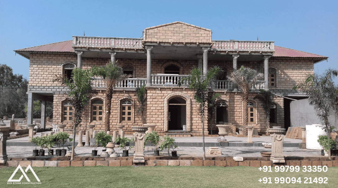 Natural stone bungalow construction in Ahmedabad &ndash; project 6