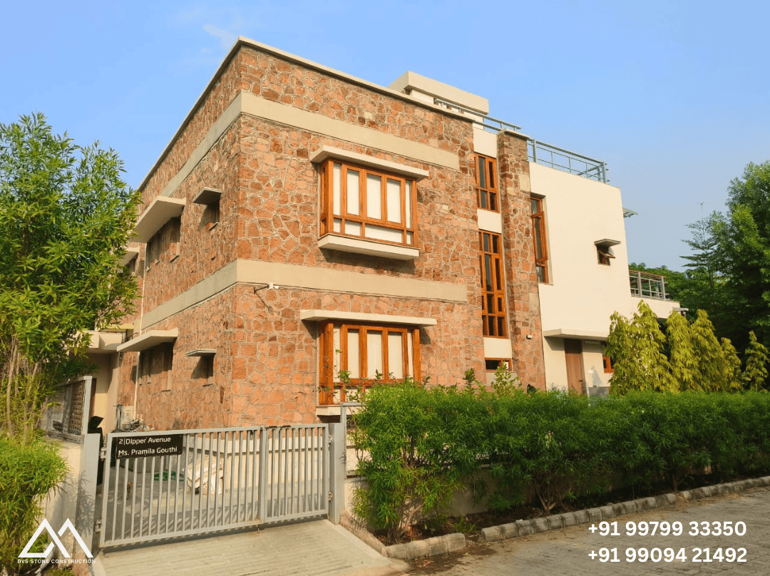 Natural stone bungalow construction in Ahmedabad &ndash; project 13