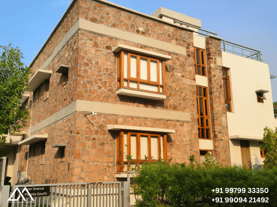 Natural stone bungalow construction in Ahmedabad &ndash; project 12