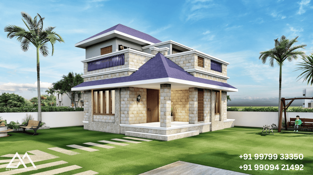 Natural stone bungalow construction in Ahmedabad &ndash; project 10