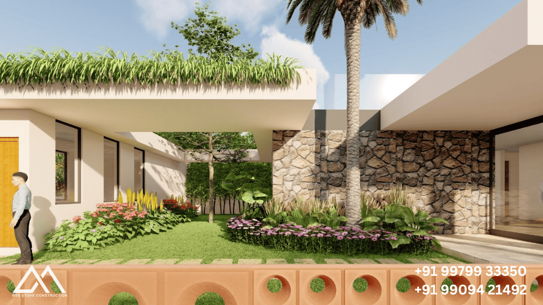 Natural stone bungalow construction in Ahmedabad &ndash; project 2