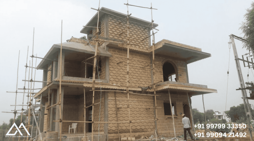 Natural stone bungalow construction in Ahmedabad &ndash; project 16